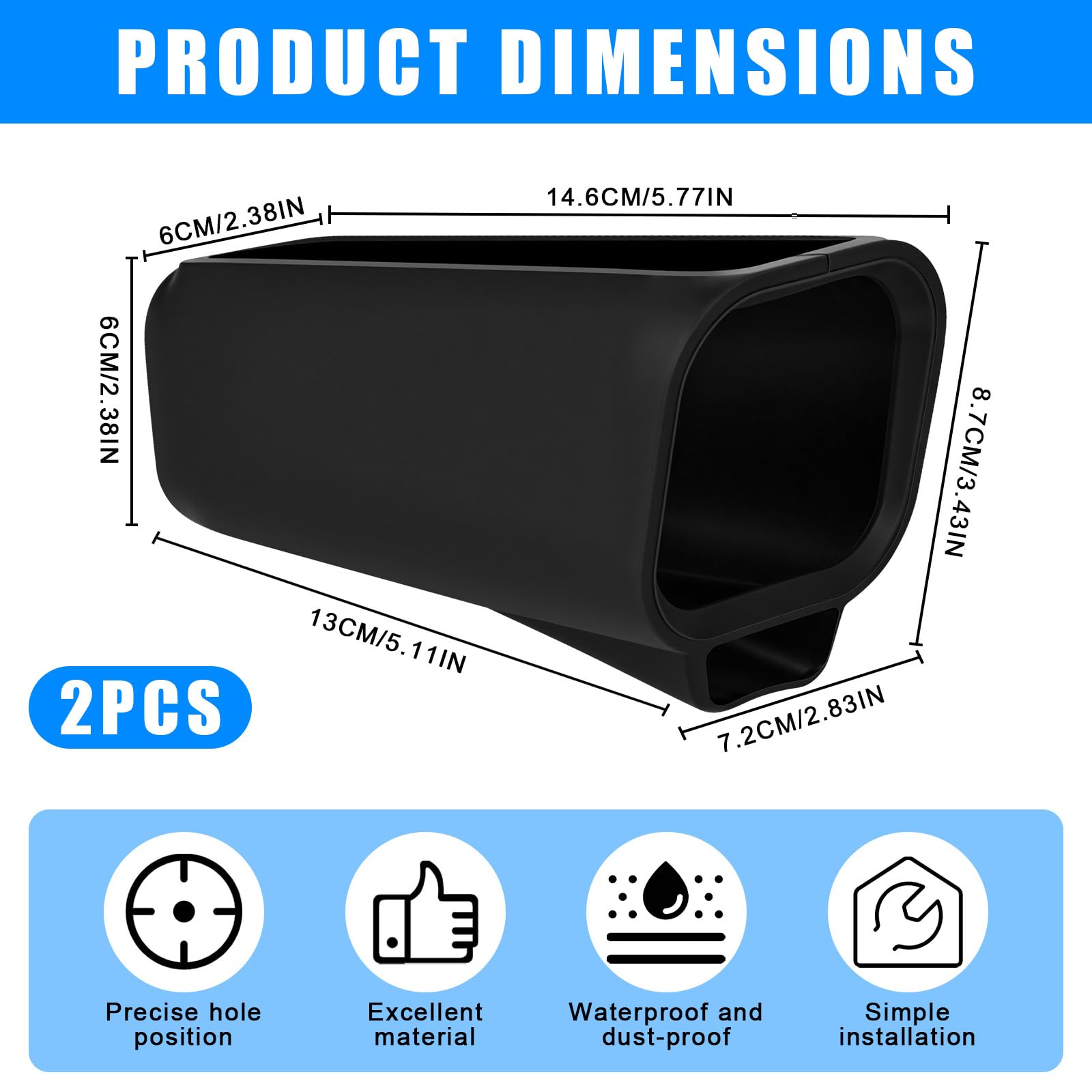 2 unidades de fundas protectoras para Eufycam S3 Pro, soporte para canalón con funda de silicona impermeable a prueba de polvo para cámara de seguridad Eufy Security, color negro