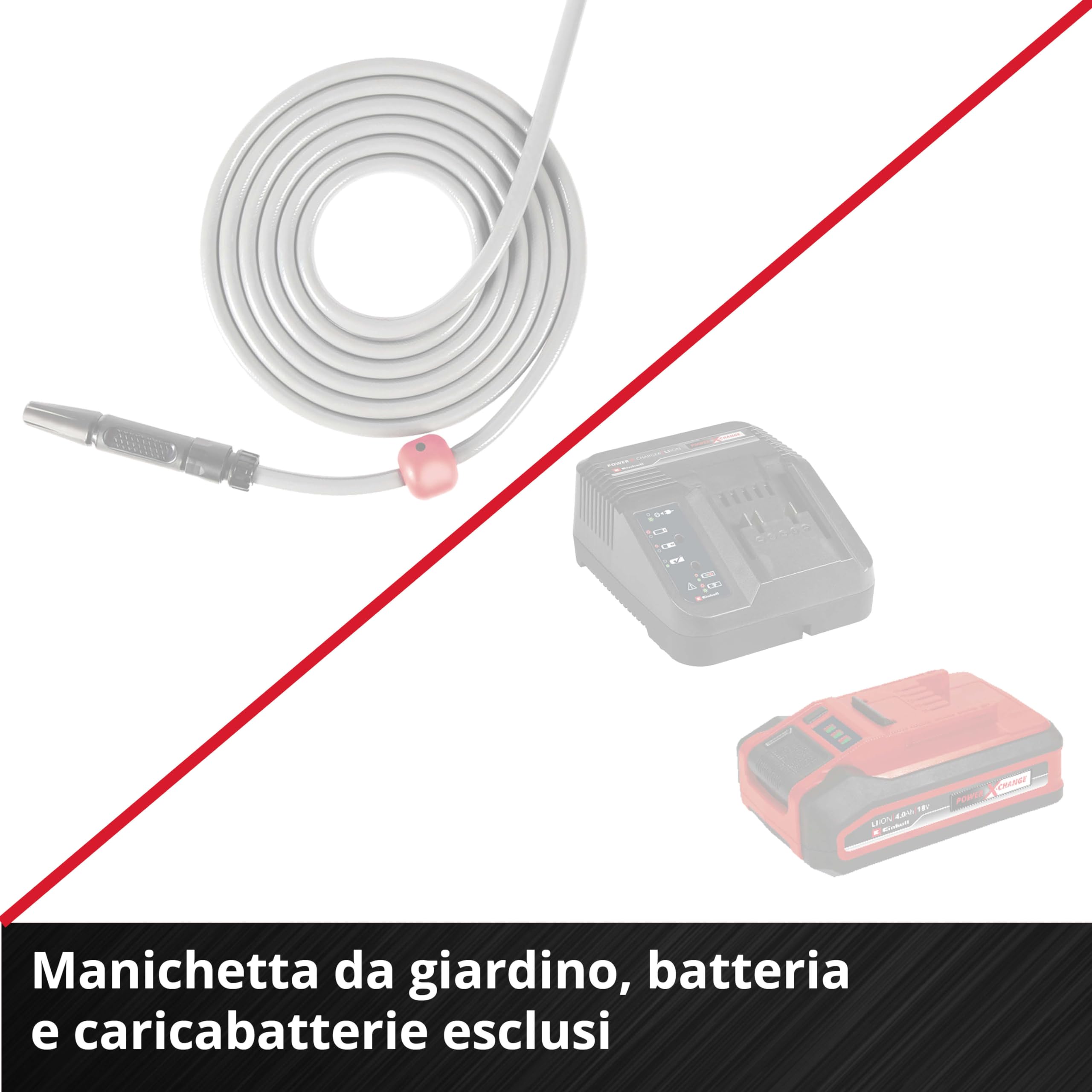Einhell Tamburo avvolgitubo a batteria GE-HR 18/30 WH Li-Solo (18 V, avvolgitubo automatico, orientabile a 180°, supporto a parete, tubo di collegamento da 1,5 m, senza batteria e senza tubo)