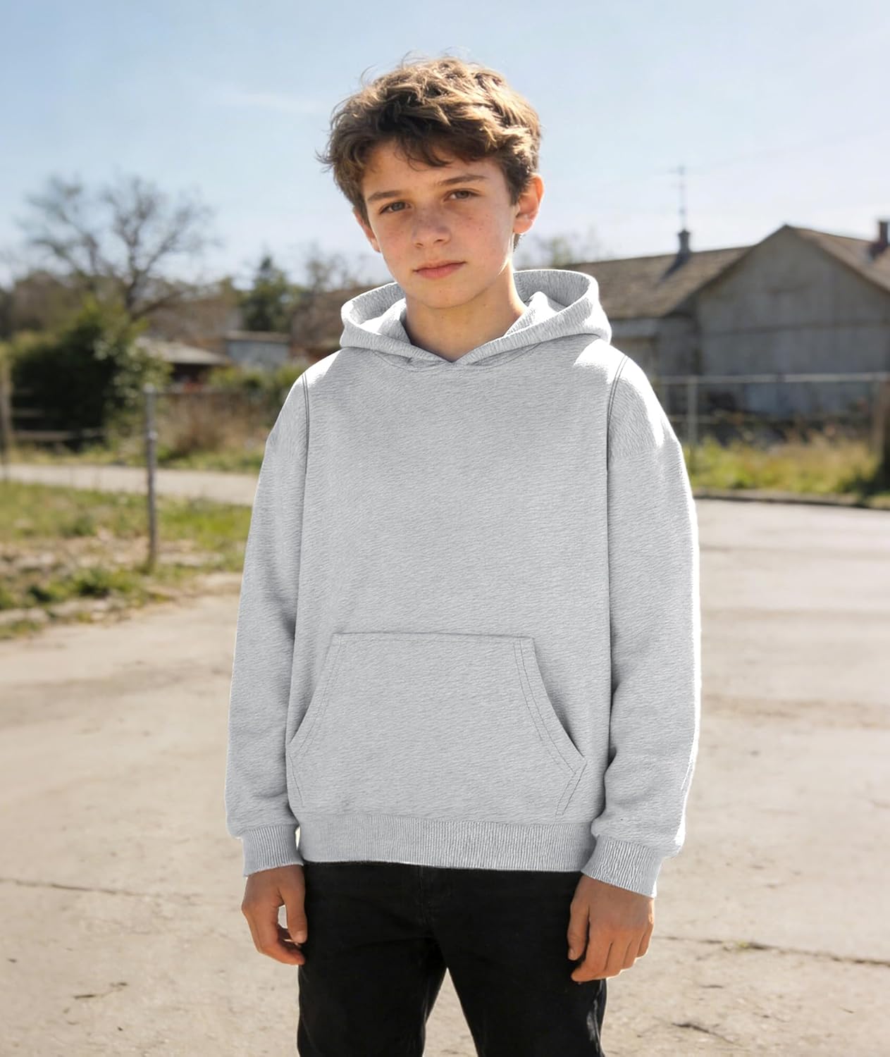 Little Beauty 3 Pack Boys Hoodies Cotton Long Sleeve Sweatshirts Kids Athletic Hooded Pullover with Pocket - Image 3