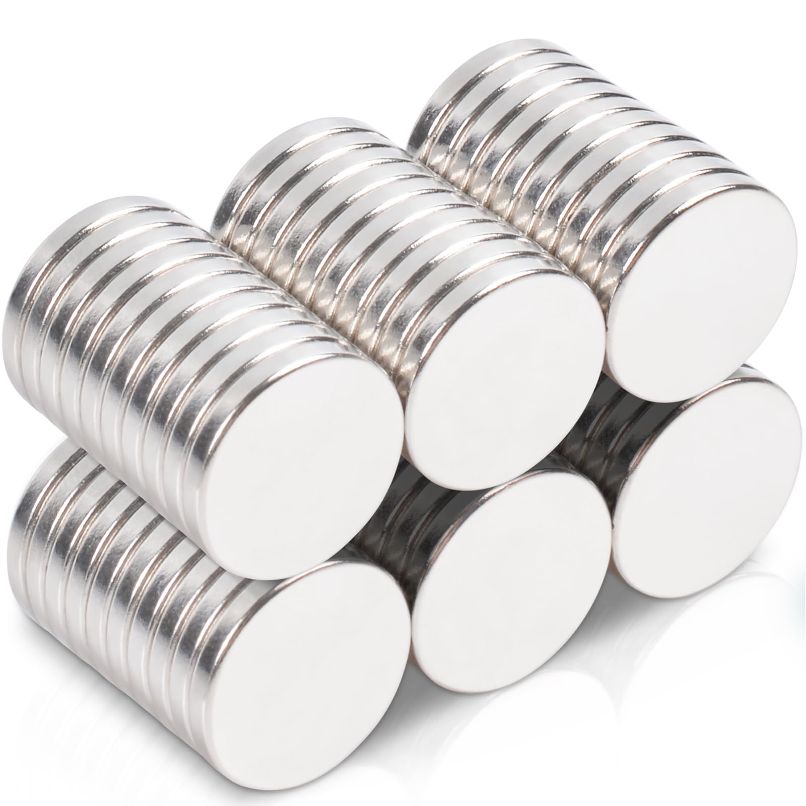 Aimants extra puissants néodyme 15 x 2 mm Lot de 60 disques ronds