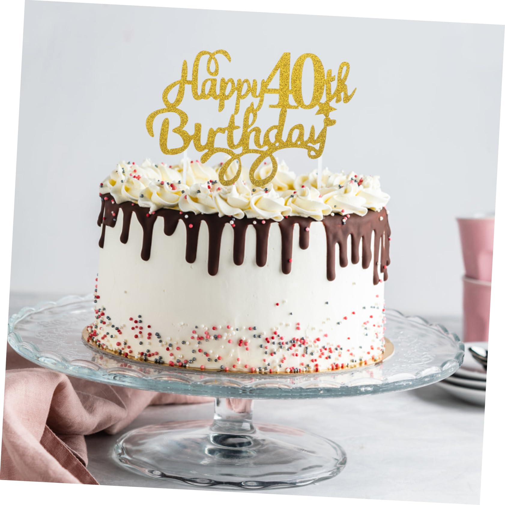 Amazon.co.jp: BIUDECO 1 セット カップケーキピック50個 数字40の