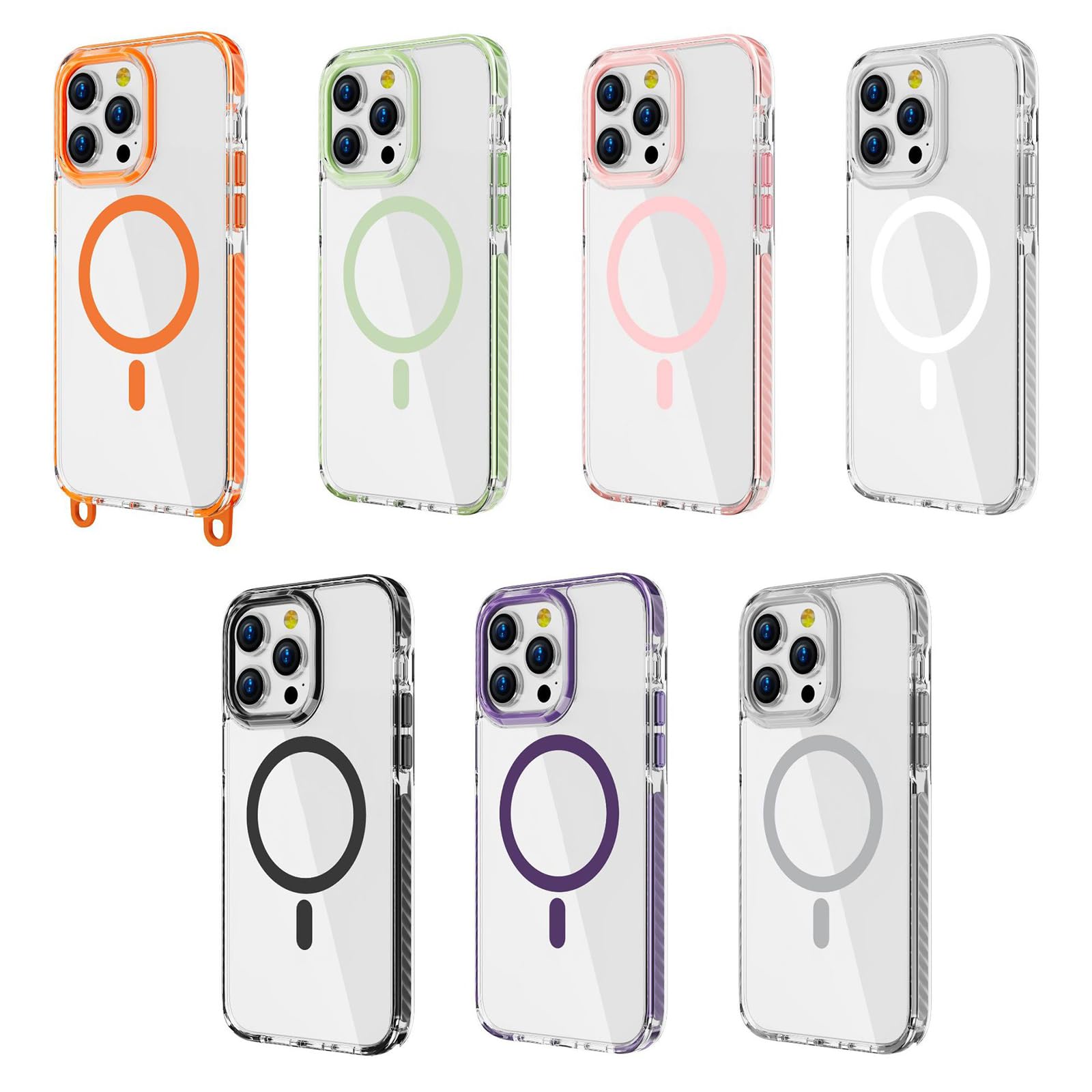 Magnetische Hülle für iPhone 16 Pro Max/16 Pro/16 Plus/16, PC Stoßfeste Handyhülle Support Kabelloses Laden rutschfest Schutzhülle,Schwarz,16
