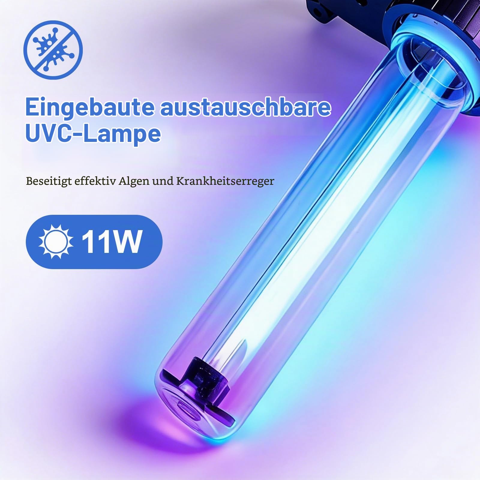 CPROSP Druckteichfilter Hochleistung 6000 L/H, Teichdruckfilter Mit 3,0 M Kabel, Teichfilter mit UV Lampe 11W, Teichschwämmen, Teichfilteranlagen für Gartenteich & Koi Teiche, CPF-2500