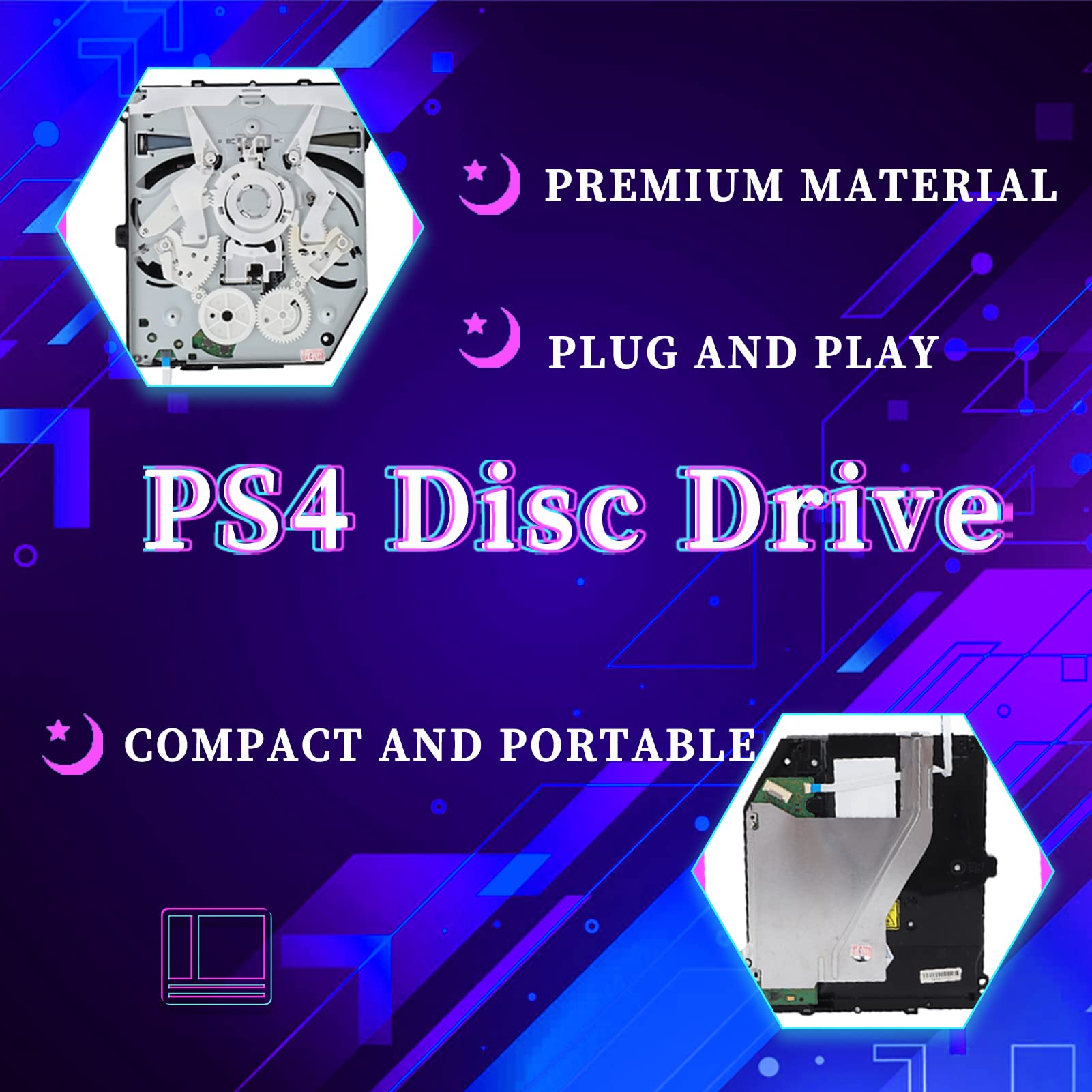 Gugxiom Sostituzione dell'unità Ottica, Sostituzione dell'unità Dvd Blu-Ray PS4 per Sostituire L'unità Dvd con Shredder 490a, Supporta Blu Ray e Monoculare, per PS4 KEM 490