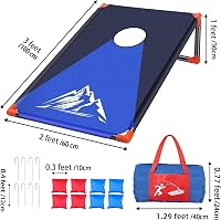 OBOVO Hordozható Cornhole Játék 8 Babzsákkal - Kültéri-Beltéri Családi Dobójáték Gyerekeknek és Felnőtteknek, Kertbe, Strandra, Kempingezésh 4