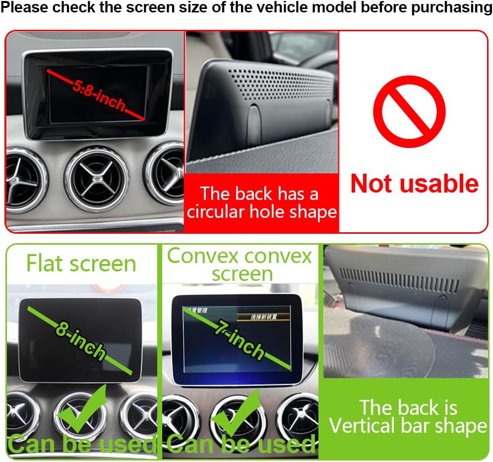 Car Phone Holder for Mercedes Benz CLA/GLA Auto Accessories [Only for 2015-2019 CLA & 2016-2020 GLA 7/8-inch Screen] [XX No Fit 5.8-inch Screen XX] [Auto Lock Hands Free Automobile Cell Phone Mount]