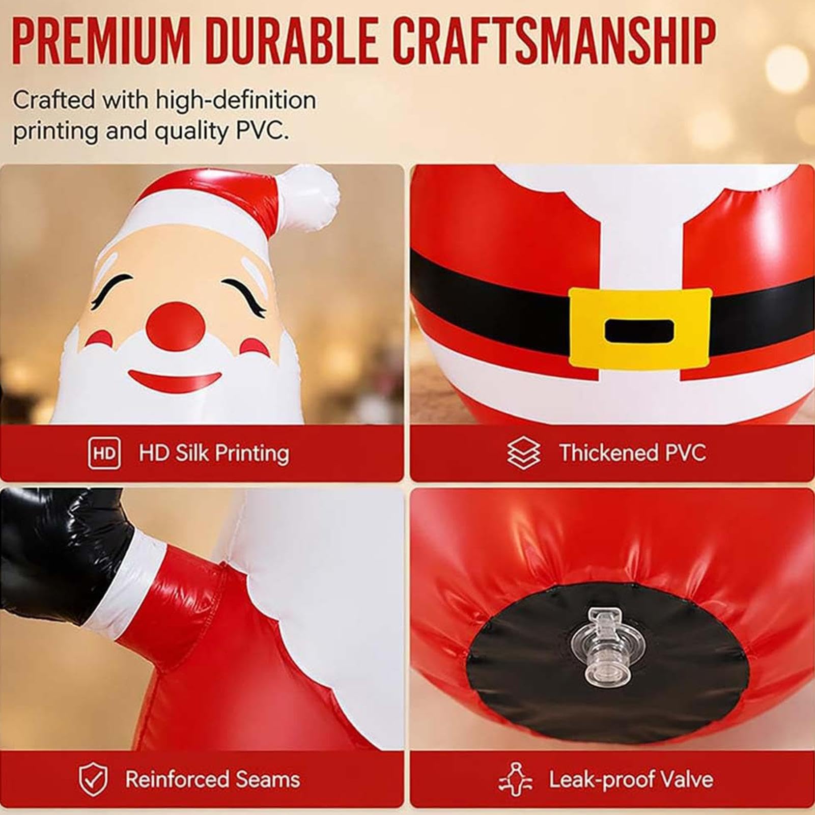 Decoraciones Navideñas Hinchables Para Jardín Figura Con Luz LED Adorable | Papá Noel Hinchable Para Escaparate, Puerta, Espacios Exteriores, , Patio, Jardín, Césped, Suelo Y P