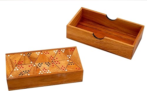 Miniatura 9 de BSIRI Juego de dominó triangular de madera, juego de azulejos triangulares, estrategia para adultos y niños, juegos de mesa clásicos de dominó y