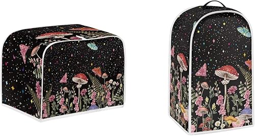 Psesaysky Cubiertas para tostadora de hongos y mariposas, cubierta antipolvo, para horno, tostadora universal de 2 rebanadas, impermeable, para