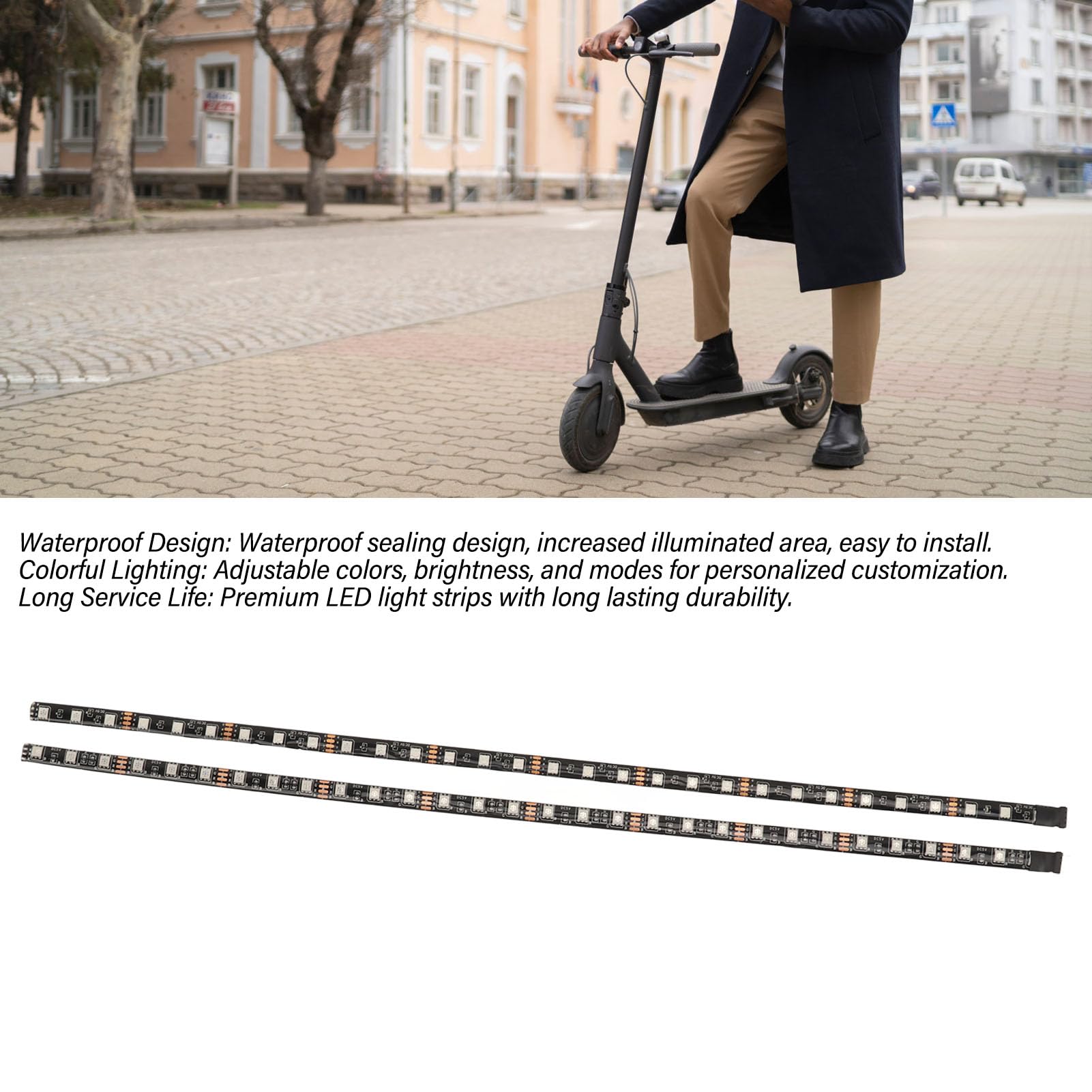 Alomejor Bande Lumineuse LED pour Scooter électrique, avec Couleurs Réglables, étanche et Isolée, Accessoire pour Scooter électrique