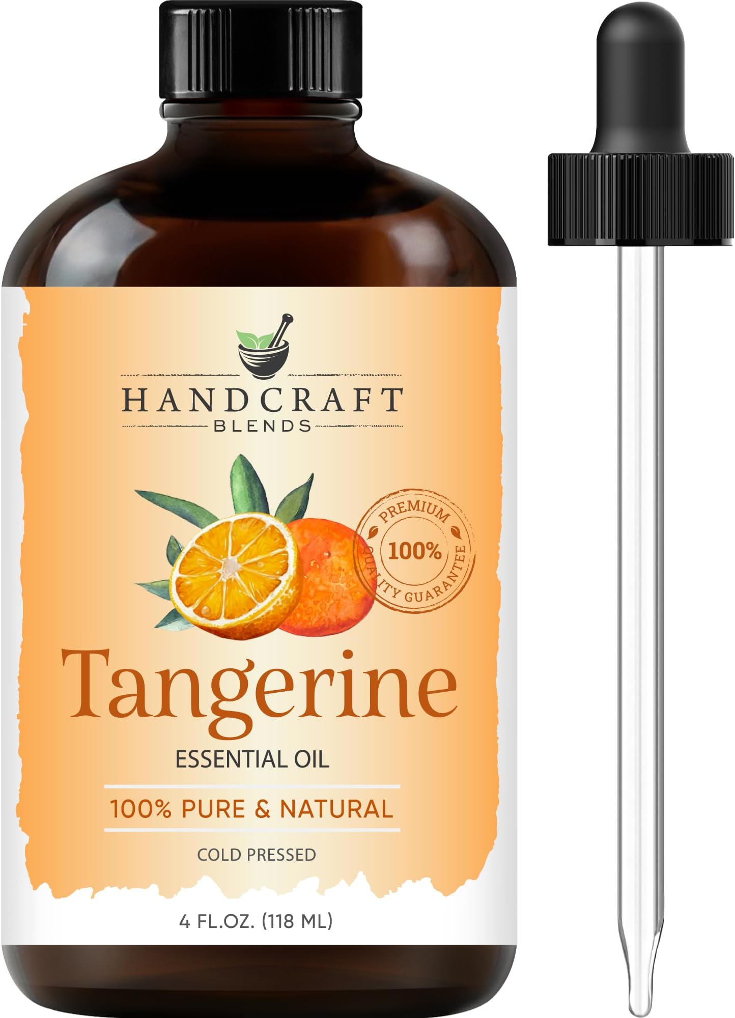 Handcraft Blends Tangerine Essential Oil – Huge 4 Fl Oz – 100% Pure and Natural – Premium Grade Essential Oil for Diffuser and Aromatherapy, Skin, Massage, Candle and Soap Making Fragrance