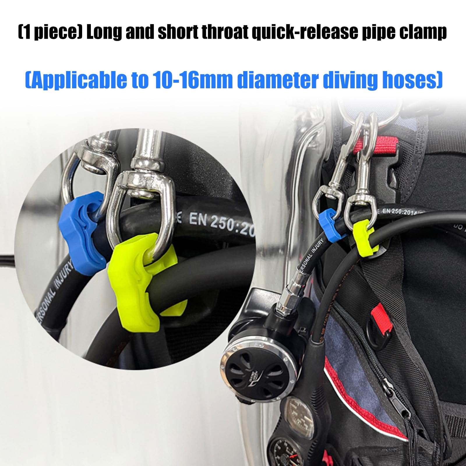 Azxcvbnm Triple Dives Support De Tuyau Rapide – ABS, 3 Rainures (14mm X2, 12,5mm X1) – Pour Plongée Sous-marine