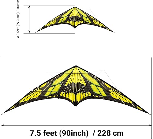 Miniatura 6 de paleonEarth Cometa de acrobacias Mk2 de doble línea con una envergadura de 90 pulgadas