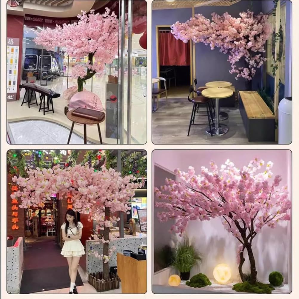Großer künstlicher Kirschblütenbaum, 1,5 m, japanische rosa blühende Pflanze für Zuhause, Büro und Schlafzimmer, Dekoration, realistischer Look, für drinnen und draußen