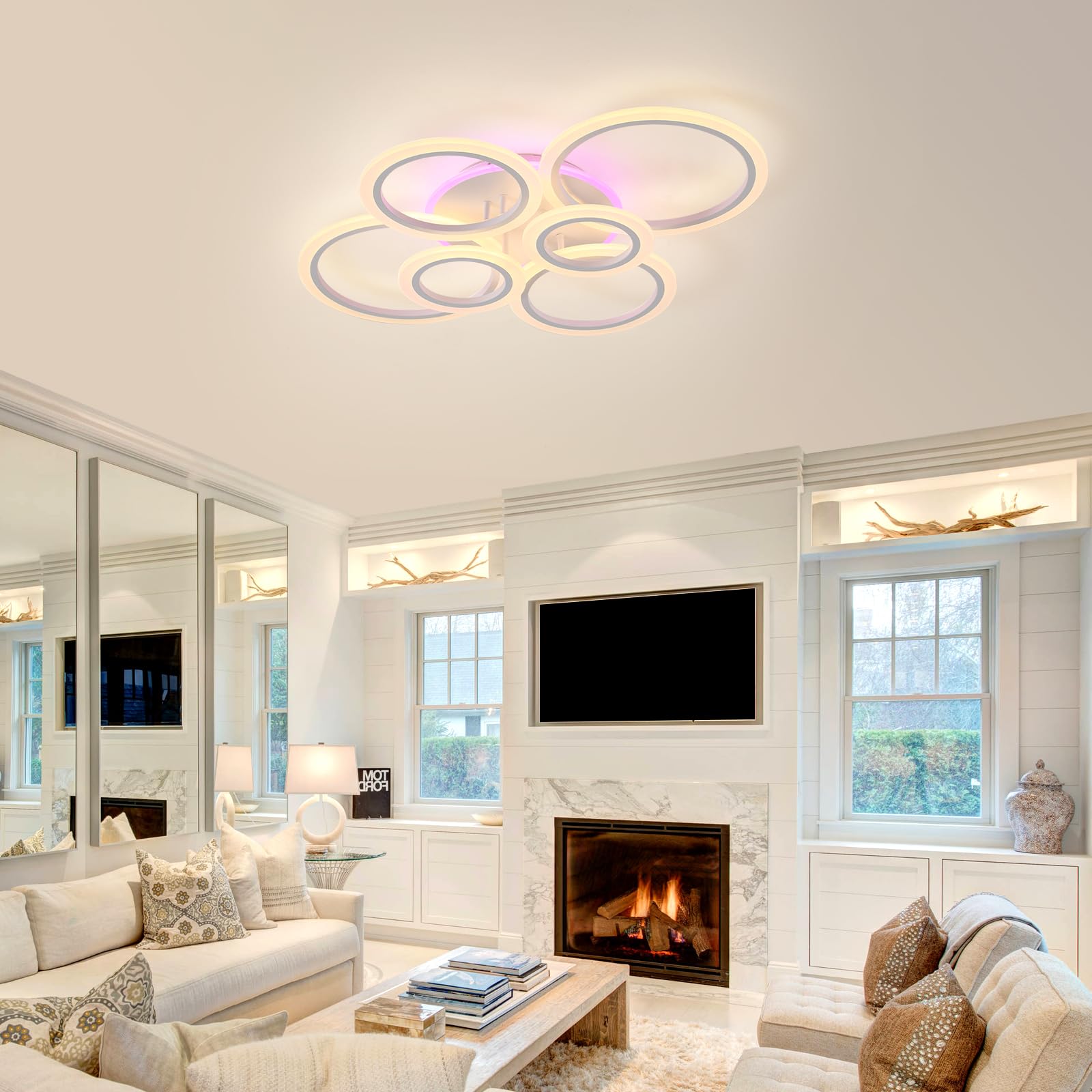 plafón redonda,70W plafon techo interior,plafon led techo blanco control remoto,luz led lampara techo modernos,lamparas de techo salon para comedor,dormitorio,cocina,3000K-6000k