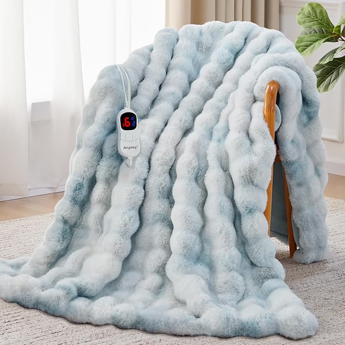 50x60 in, Tye-dye Blue, Heated Throw Blanket
