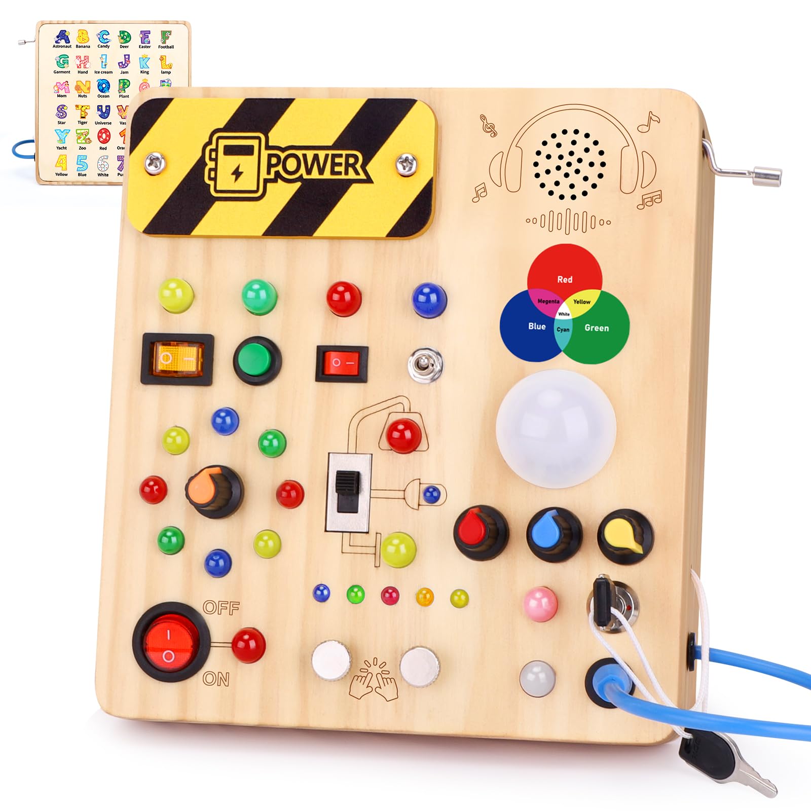 Grarain Busy Board for Toddlers - Montessori Educational Toy for 1-3 Year Old Boys &amp; Girls | Travel-Friendly Sensory Learning Activity | Ideal for Kids with Autism(Busy Board v4)