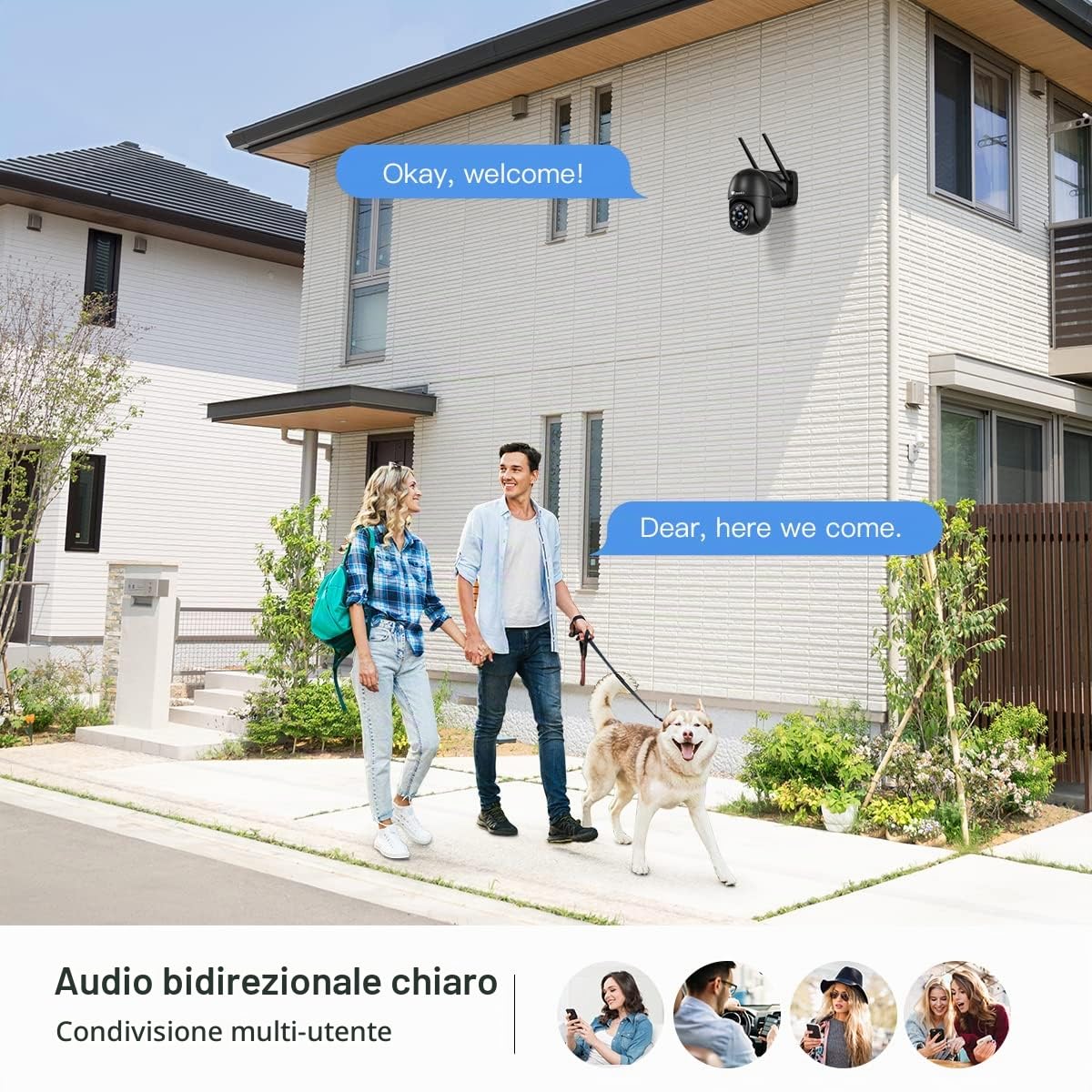 Ctronics Telecamera WiFi Esterno con Visione Notturna a Colori, 2K 3MP PTZ IP Videocamera di Sorveglianza Zoom Digitale con Pan 355° e Tilt 90°, Rilevamento Umano, Auto Tracking, Audio Bidirezionale | Visione Notturna a Colori, Zoom Digitale con Pan 355°