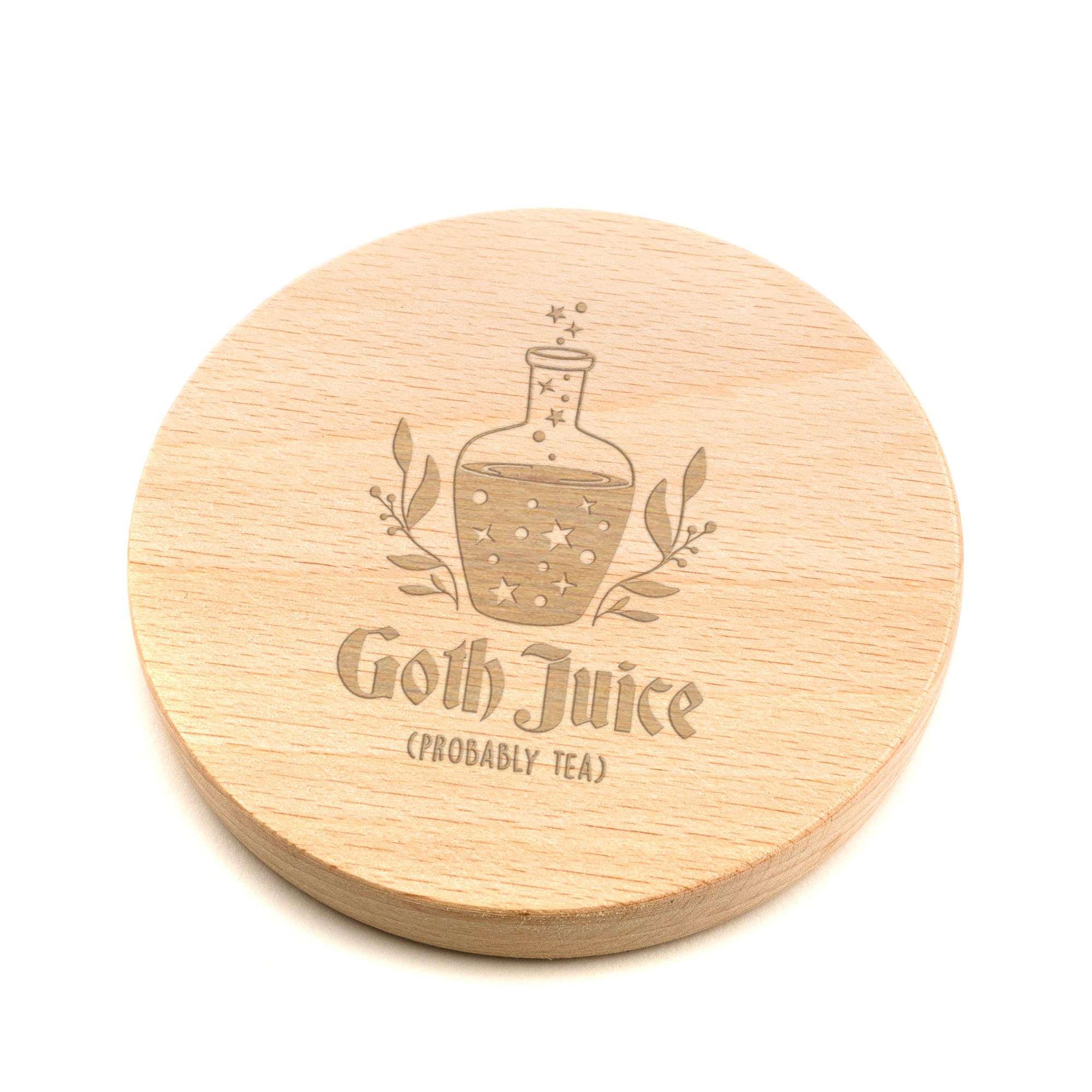 Goth Juice Wooden Coaster - Gothic Drinks Coasters for Women - Halloween Gothic Home Decor - Unique Birthday Gifts for Her