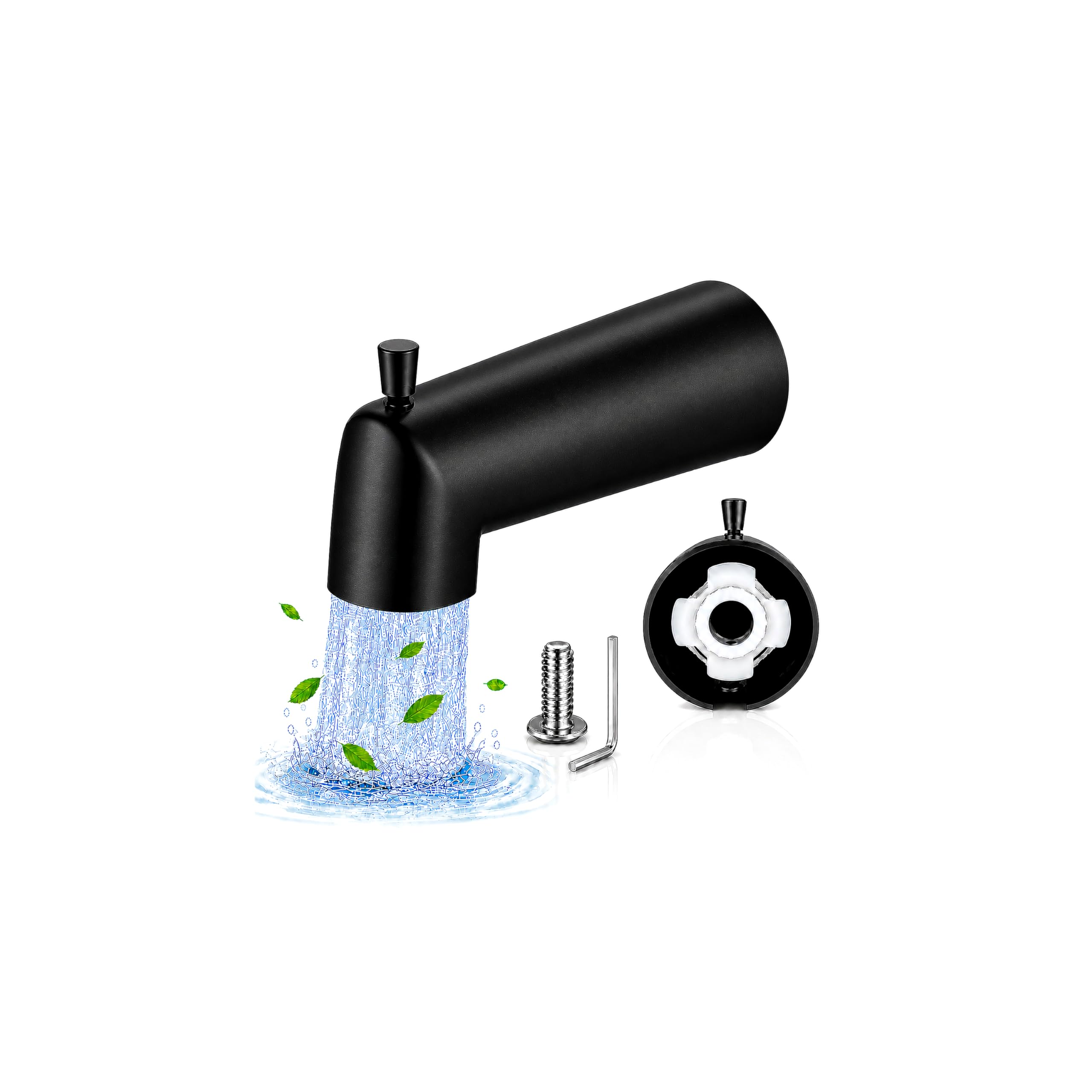 Fosenlion Matte Black Tub Spout with Diverter