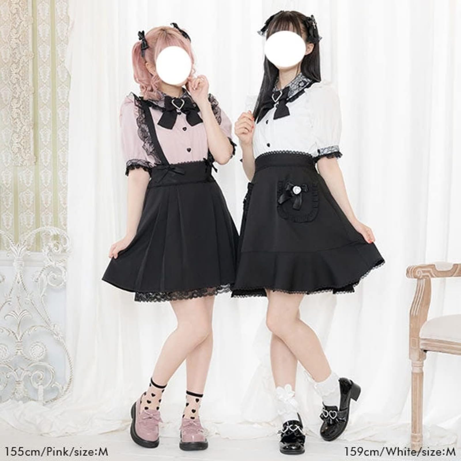 Pokn Lolita Fashion Jirai Kei Fashion Women Lolita camicetta in pizzo manica corta a sbuffo camicia gotica kawaii con volant top con fiocco