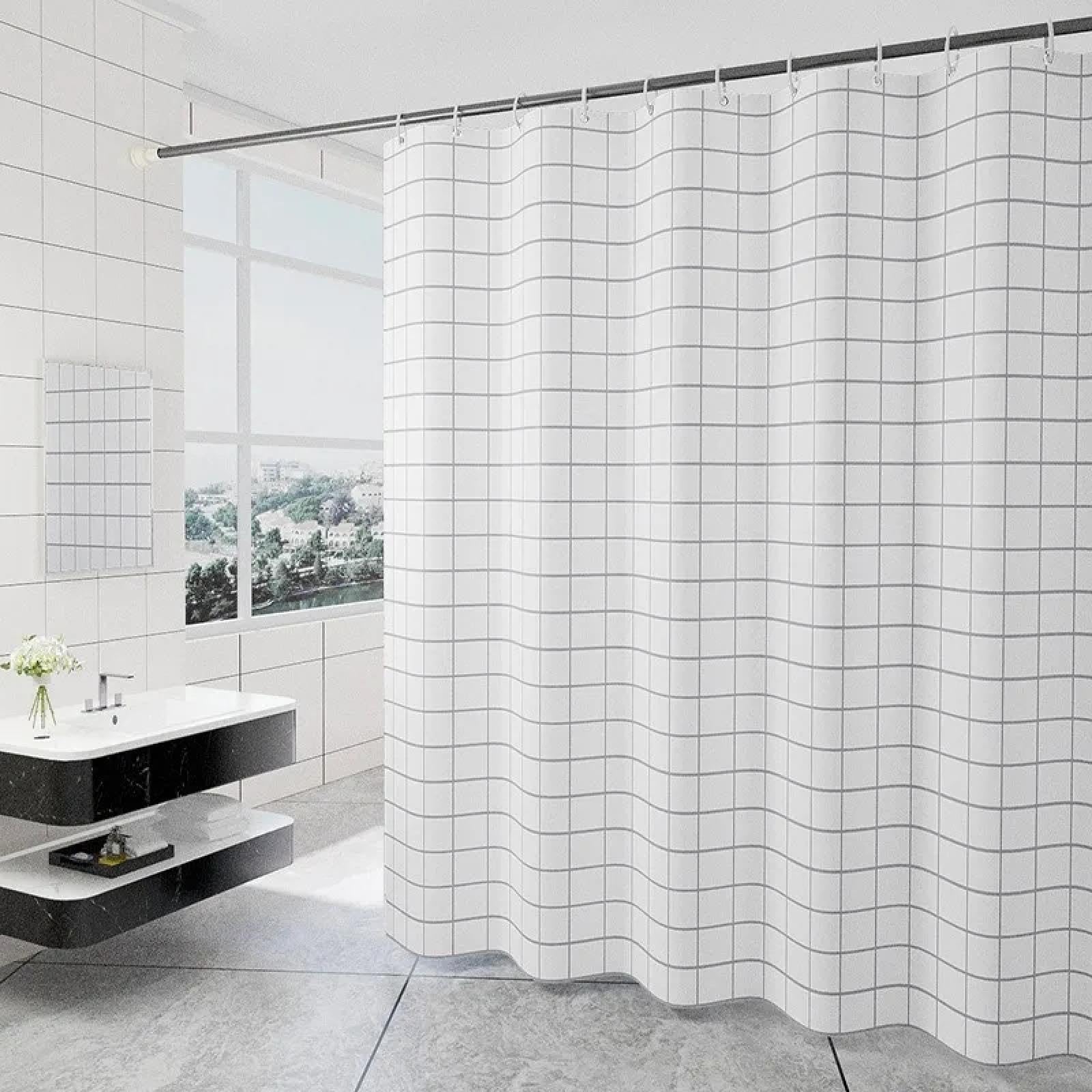 Rideau de douche imperméable en polyester épais gris 120x150cm