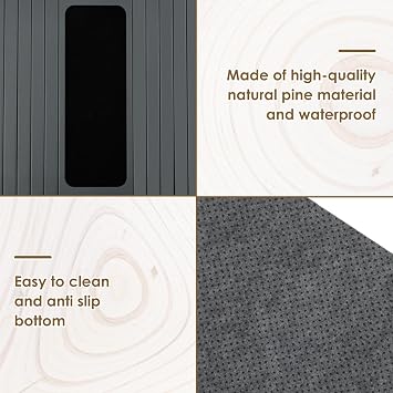 Sofa Arm Tray Table, Wood Sofa Arm Tray, Foldable Armrest Tray with Fabric Backing Couch Cup Holder, Non-Slip Sofa Arm Table, Stable Couch Arm Table for Drink, Snacks, Magazine, and Remote(grey)