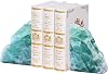 Green Fluorite Bookends Heavy Duty Healing Crystal Stone Book Holders Decorative Book Ends Office Home Decor Small 1 Pair 3-4 Lbs