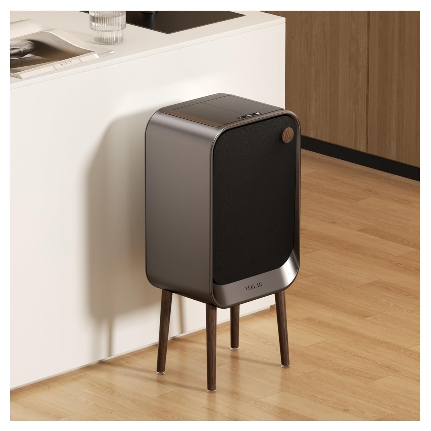 Motion Sensor Trash Can - Automatic Touchless 5.5 Gallon / 20L Garbage Bin with Lid, Quiet Auto Open/Close Office/Bedroom Trash Can for Living Room (Grey)