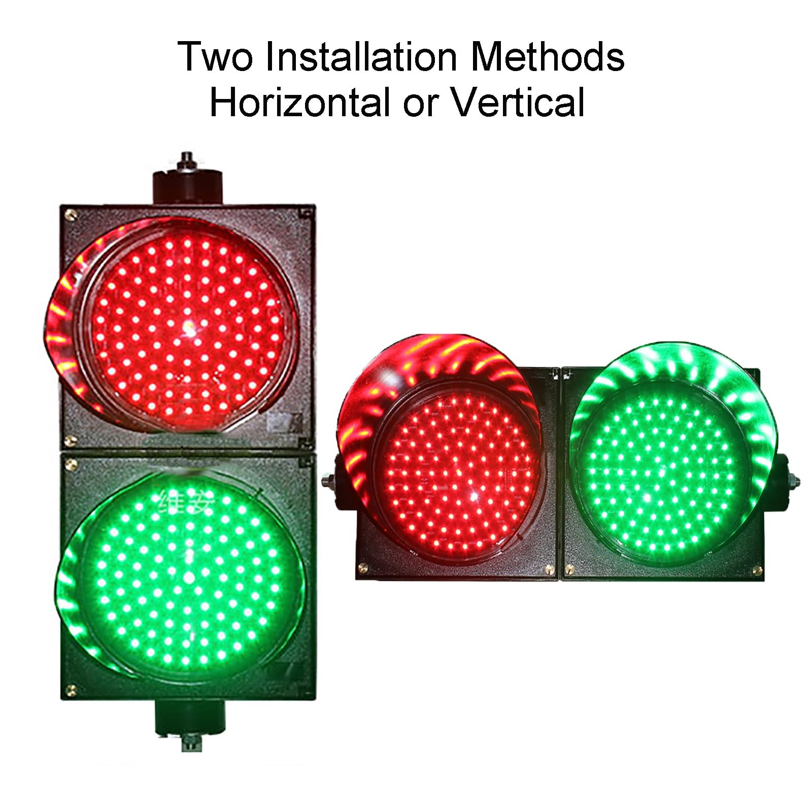 Amazon.co.jp: 産業用LED交通信号灯 直径4インチレンズ、信号機、2色赤 