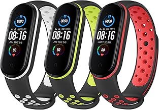 AK 3 Pezzi Cinturini Solo per Mi Band 5/ Mi Band 6/Amazfit Band 5, Cinturino Silicone di Morbido Traspirante Compatibile Solo con Amazfit Band 5, Xiaomi Mi Band 5/6 di 1.1" Schermo