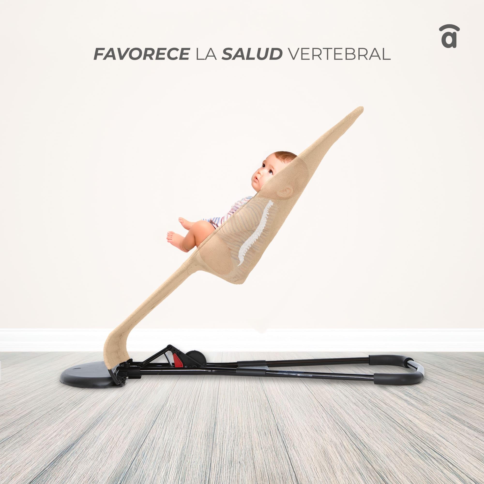 Paradise Asalvo Transat bébé 2 en 1 balancelle relax pliable léger 2,1 kg harnais 3 points dossier réglable beige