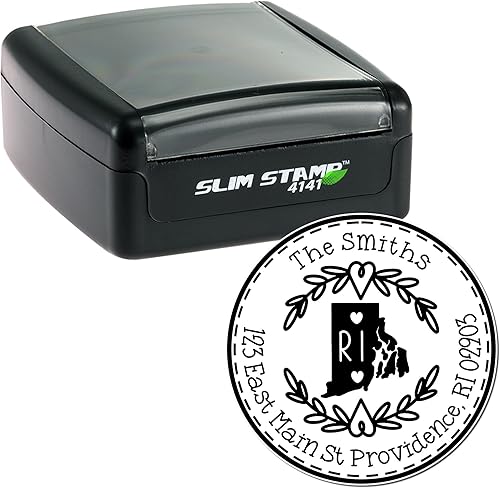 Miniatura 327 de Round State Love - Sello de dirección de devolución para Texas, uso con almohadilla de sello, mango de madera, sello de dirección de Texas