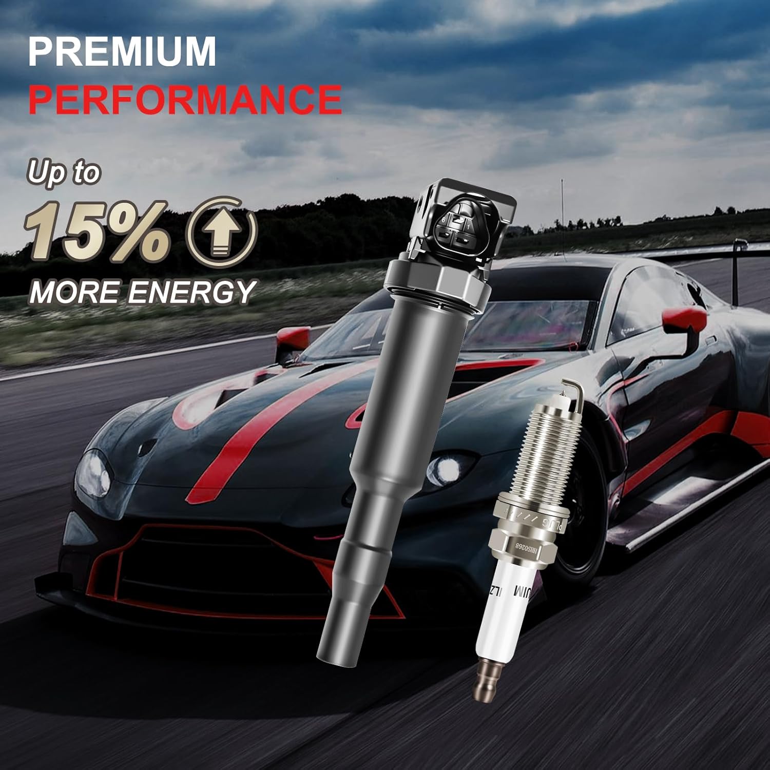 UF592 Ignition Coil Pack Iridium Spark Plugs Set of 6 Fits for BMW 128i 2008 2009 2010, 328i 2007-2011, 330i 528i 530i X3 X5 Z4 3.0L 2006-2011, Replaces# UF592 1208