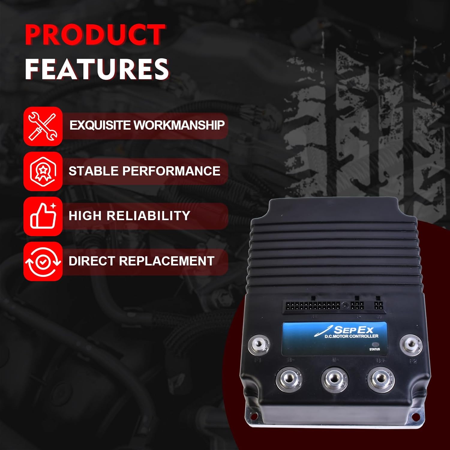 1268-5403 Speed Motor Controller 36-48V 400A Compatible with Curtis 1268 DC SepEx Motor Controller EZ-GO Golf Carts Club Car Replace 12685403