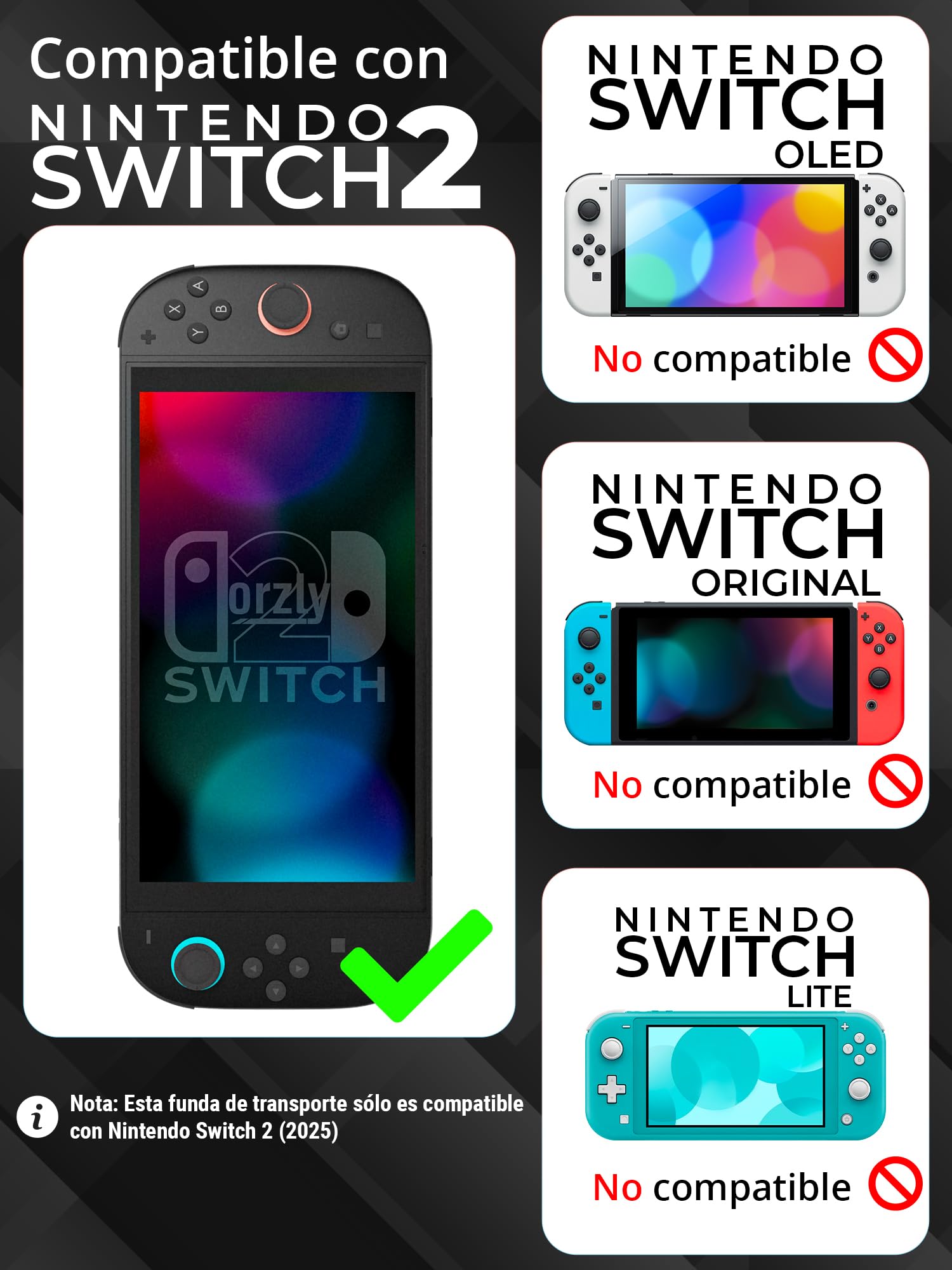 Orzly Case for Nintendo Switch 2 Protective Travel Carry Case with Screen Padding, Game Cards & microSD Slots with Zipped & Open Pockets for Console Accessories - Gift Box Edition — view 2