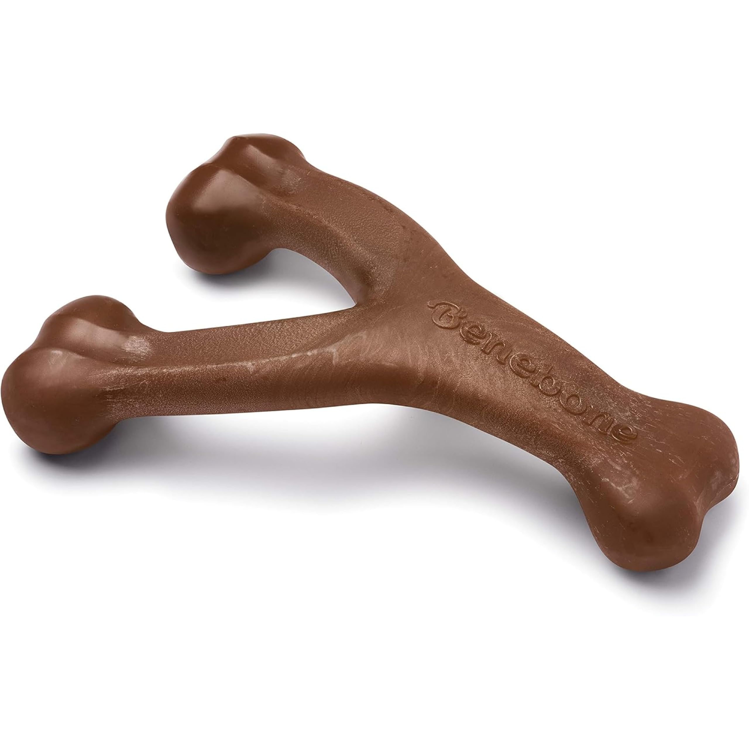 Benebone Wishbone Dog Chew Toy for Aggressive Chewers, Real Peanut, Large