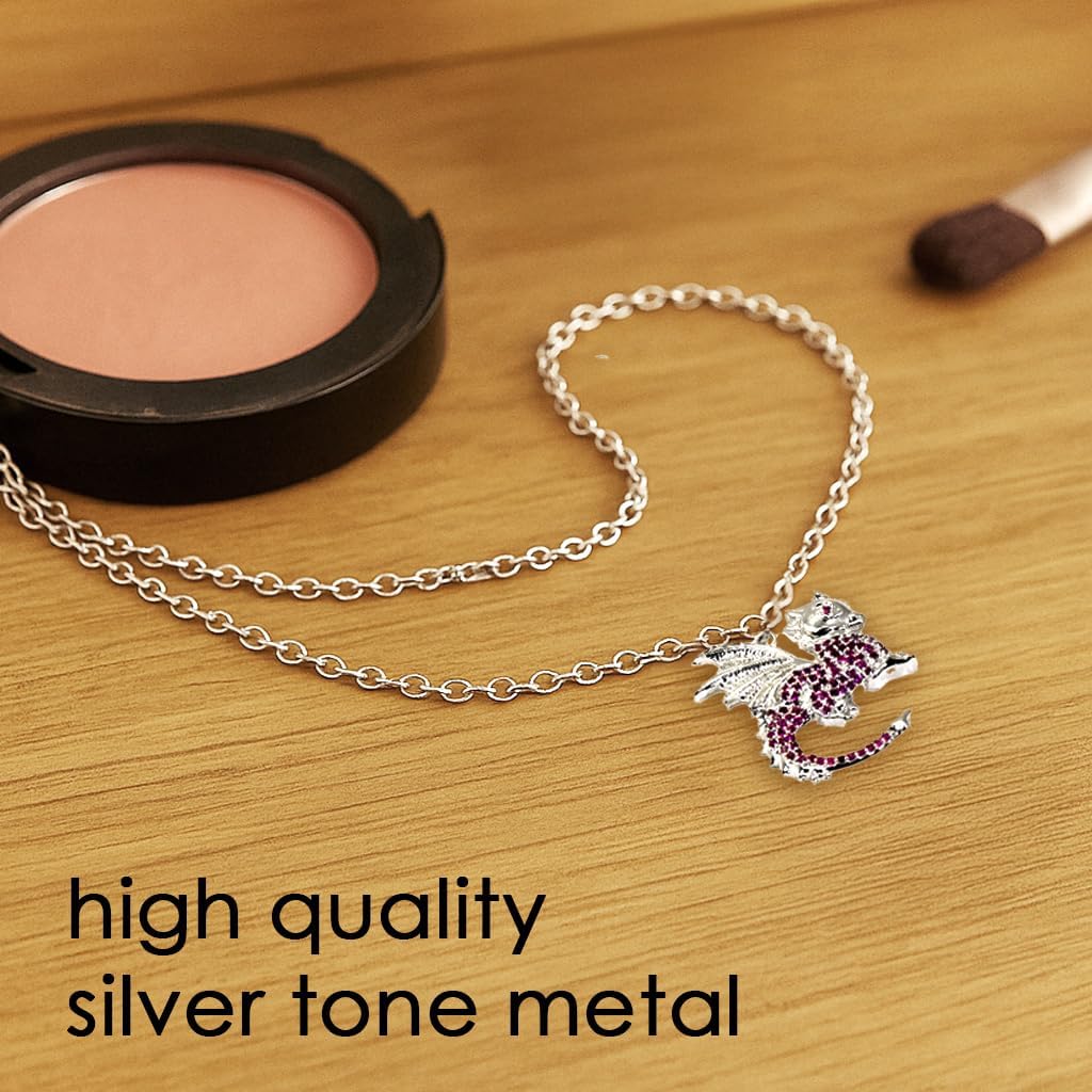 AlterImage Dragon Pendant Necklace Embellished w/Sparkling Aqua Blue Crystals & Comes with Jewelry Box, Great as Gifts - Image 7