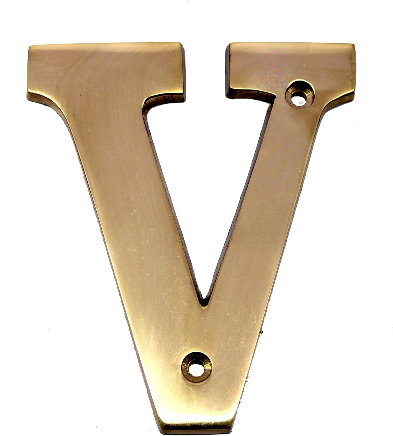 eSplanade Brass House Hotel Door Name Alphabets - Wall Door Plaque Alphabet Letter - Golden - 4" Inches ("A" Alphabet - 4") ("V" Alphabet - 4")