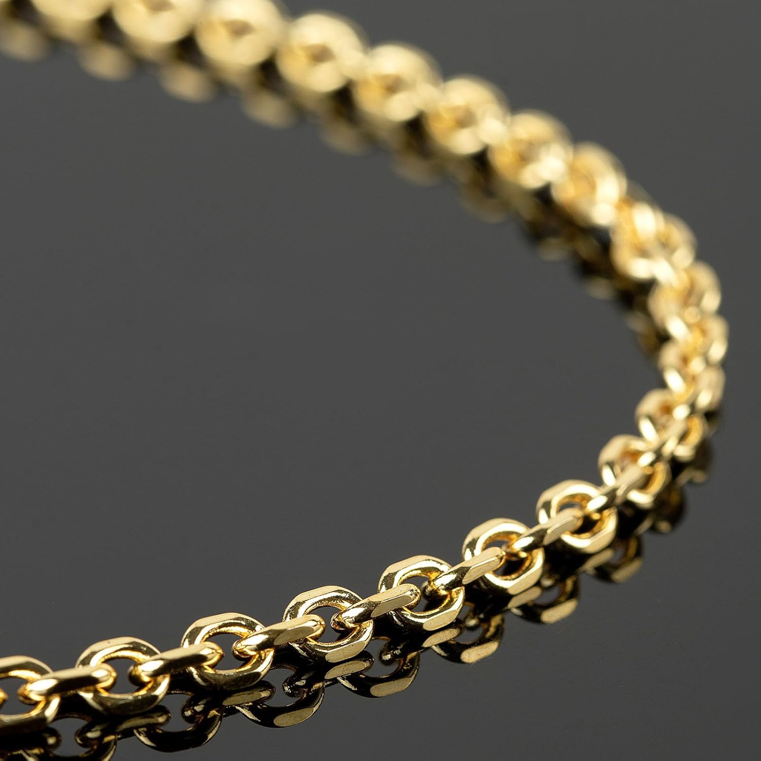 YOUBEIYEE 5 Meters 18K Gold Plated Jewelry Chains Bulk Diamond Cut Cable Chain Link Light Gold Chain Necklace DIY for Men and Women - Image 5