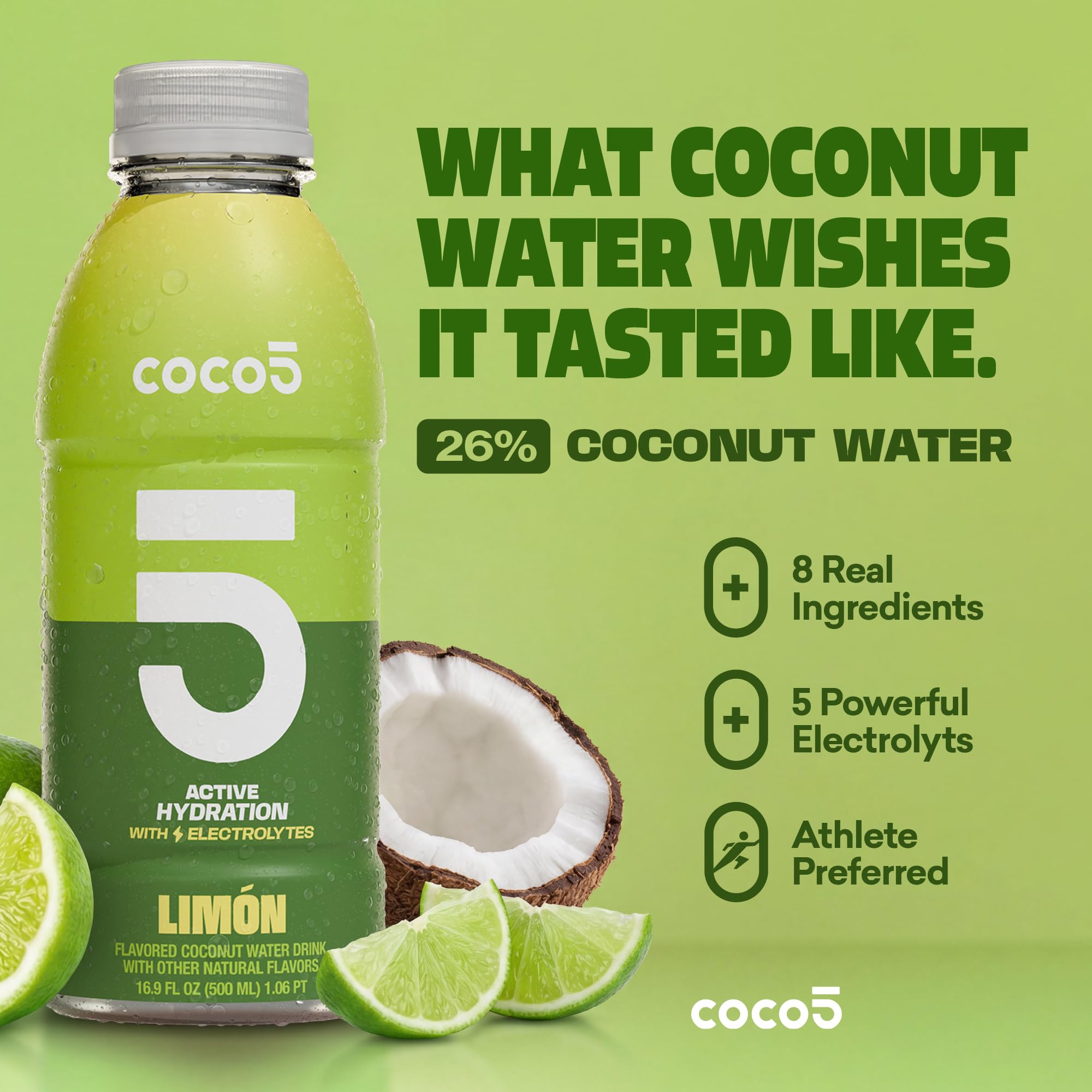 Amazon.com : COCO5 Limon Coconut Water (12 Pack) — Natural