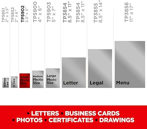 Miniatura 4 de Scotch Bolsas de laminación térmica de alta calidad, 5 mil de grosor para mayor protección, hojas de laminación de tamaño fotográfico, nuestra bolsa