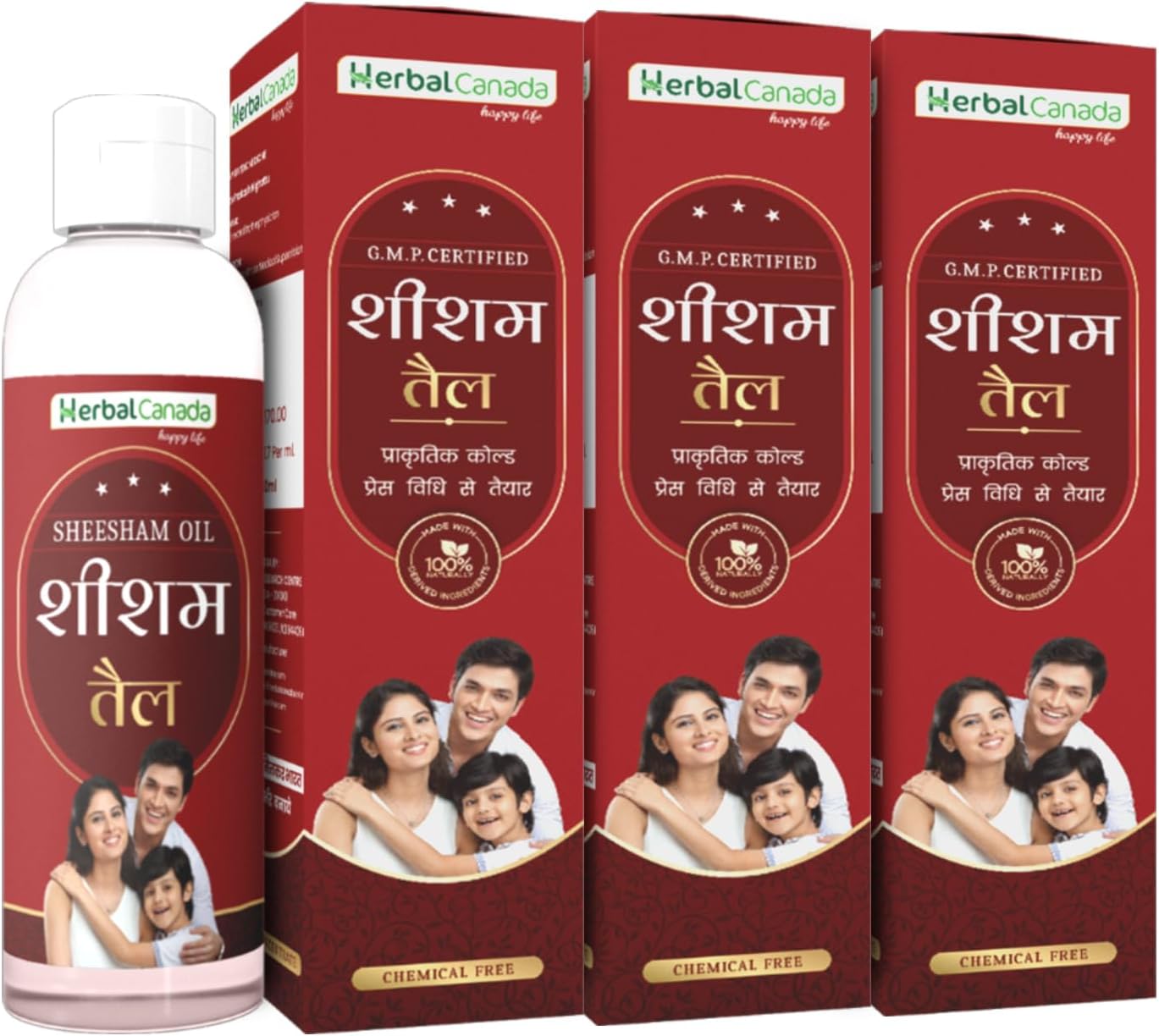 Herbal Canada Sheesham Tail 50ML- Natural Oil for Joints & Muscles, Reduces Swelling, Relieves Pain, Promotes Flexibility & Comfort, Ayurvedic Remedy for Wellness Pack of 3