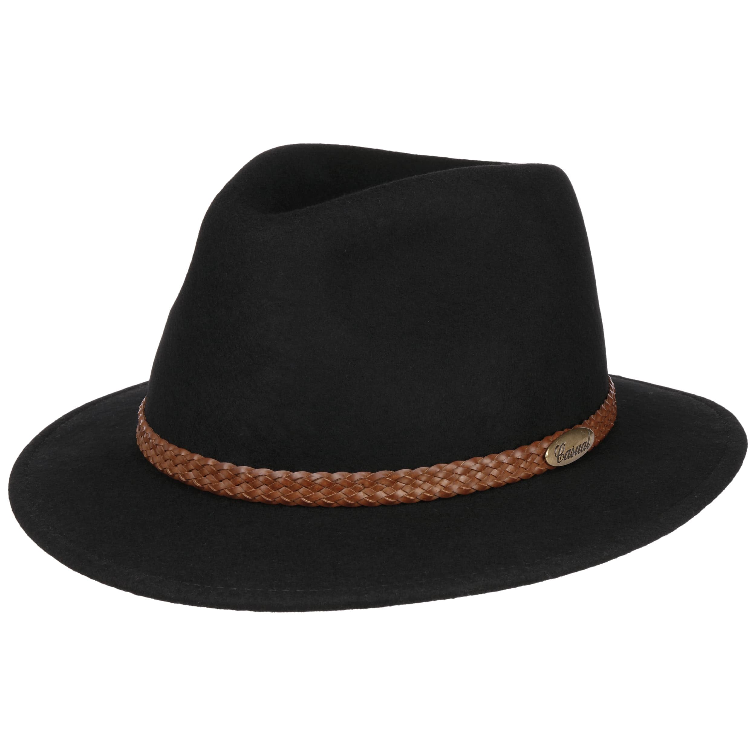 Lierys Black Casual Light Traveller Wool Felt Hat By
