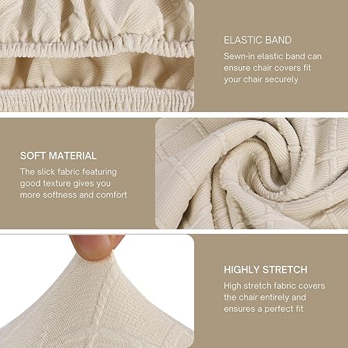 Miniatura 2 de SearchI - Juego de 4 fundas para taburetes de bar de jacquard, fundas elásticas y lavables para taburetes de bar, fundas para sillas de altura de