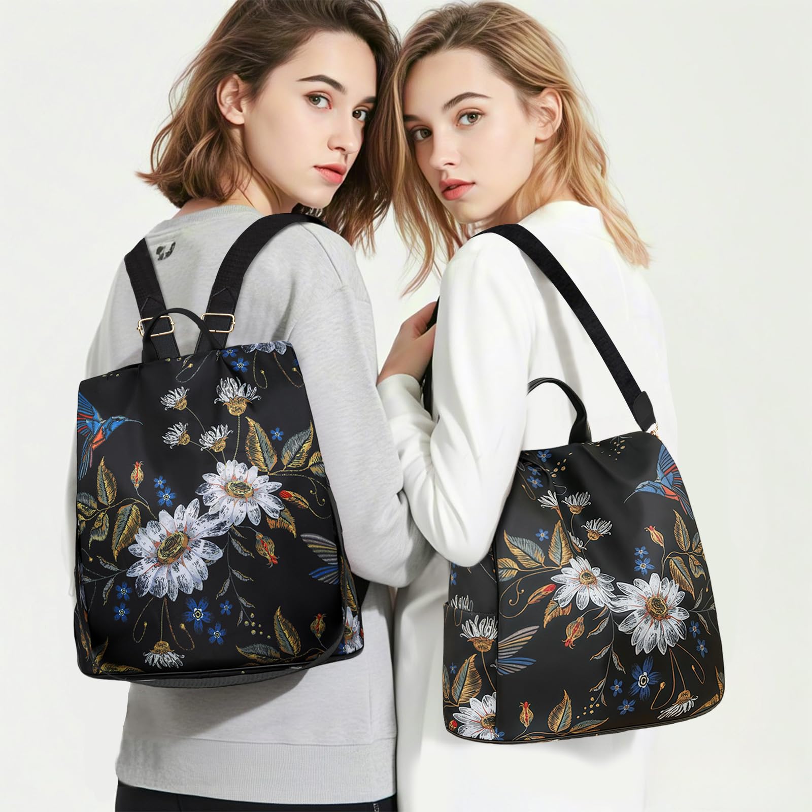 Aucuu Sac à Dos Femme Antivol, Mini Sac a Main Femme, Petit Sacs Bandoulière, DéContracté Sac de Voyage en Nylon, LéGer Sac Dos de Ville pour Voyages, Travail, Shopping, Loisirs