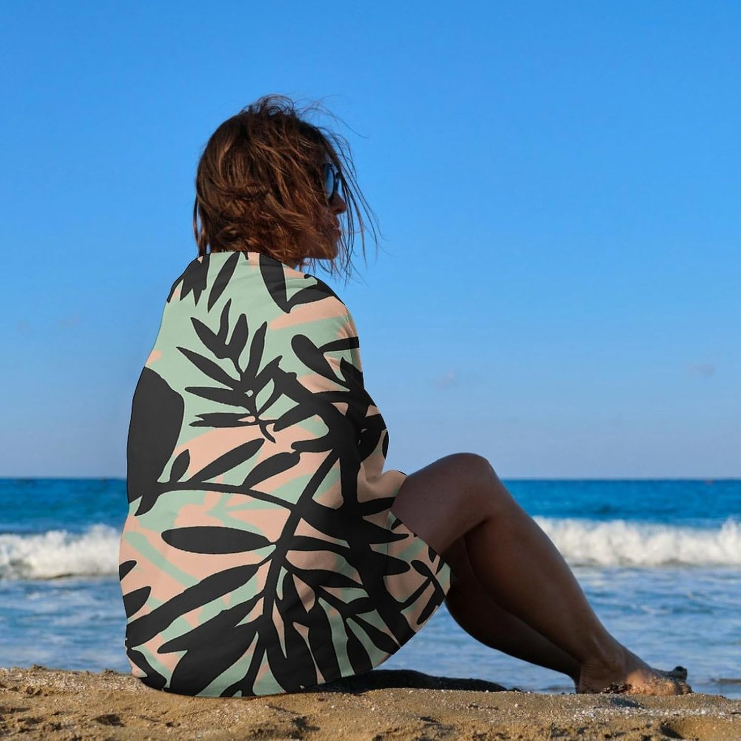 Swimming Towel, Mint Green Style Printed Fashion Towel,Portable Towel,Durable Towel