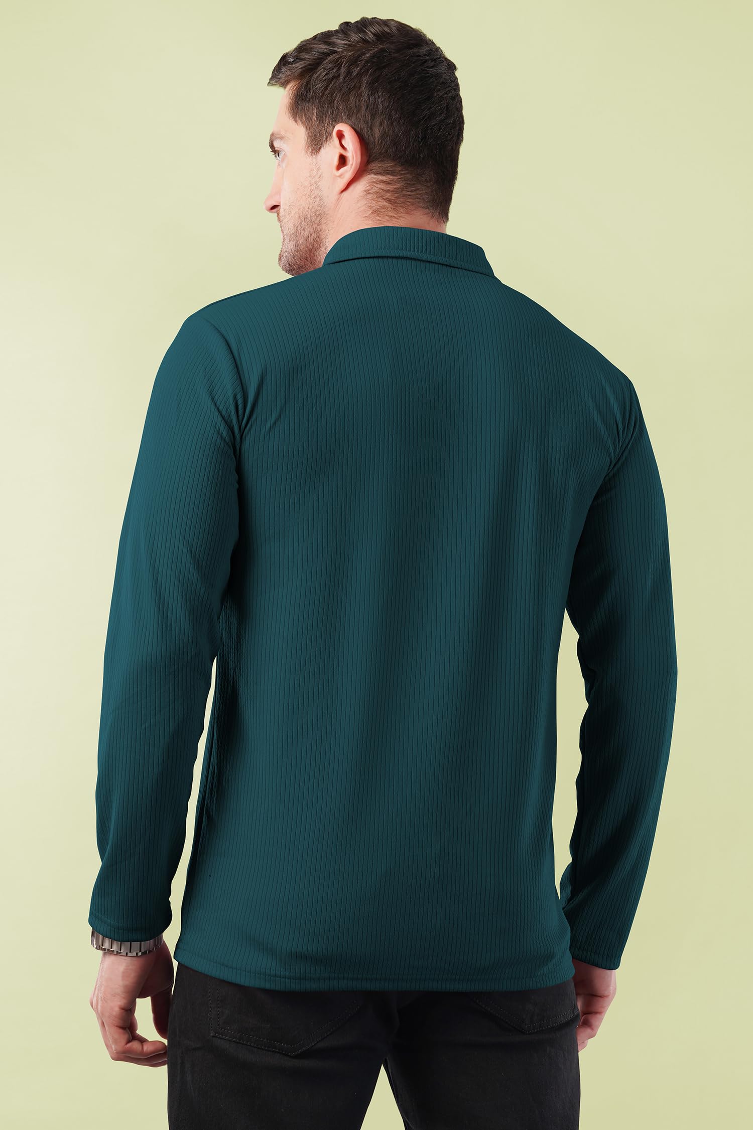 KAJARU Men's Quarter Zip Pullover T-Shirt, Cable Knit Pattern, Full Sleeve (in, Alpha, XL, MOREPINCH) - Image 4 thumbnail