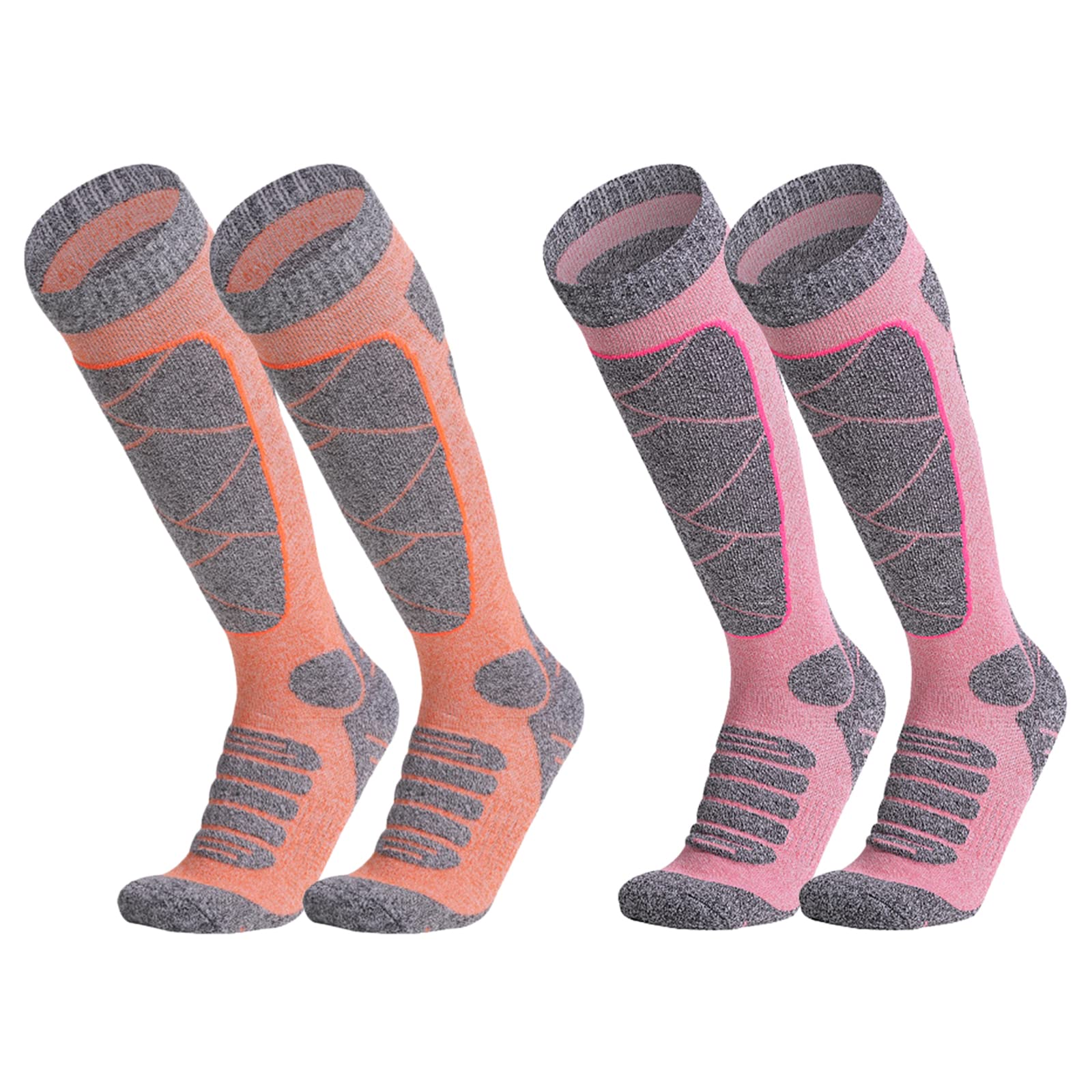 Bseical Lot De 2 Chaussettes De Ski Haute Performance Pour Femme Et Enfant 35-39, Pour Sports D'Hiver, Snowboard, Alpinisme, Randonnée