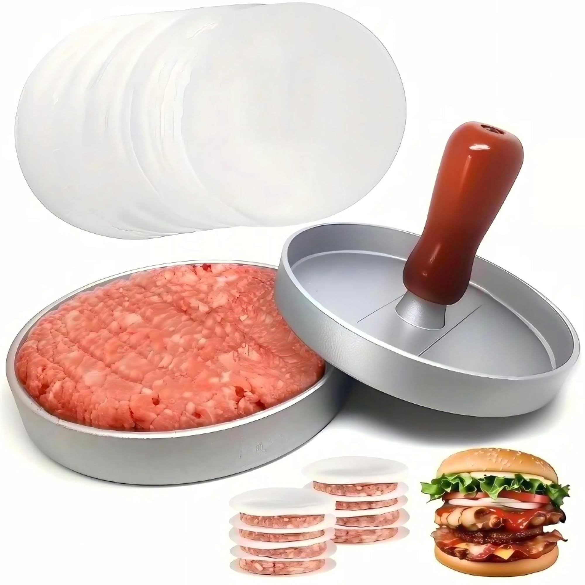 Z-YUEZ Aluminum Non-Stick Hamburger Press - Burger Press